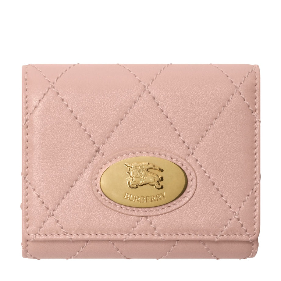 Pink Leather Quilted Wallet