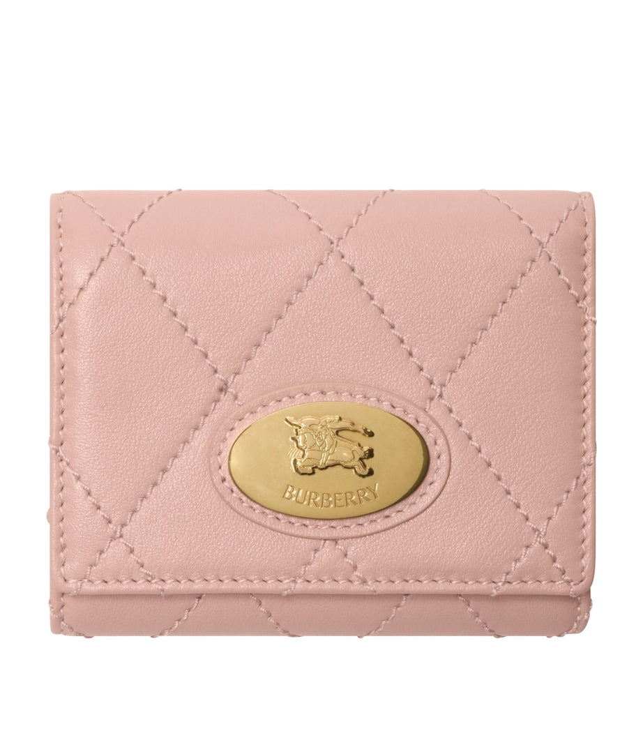 Pink Leather Quilted Wallet
