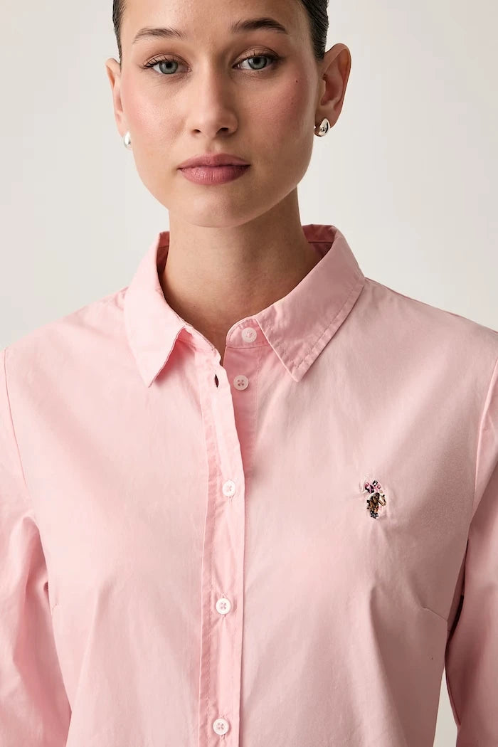 U.S. Polo Assn. Kadın Pamuklu Classic Fit Poplin Gömlek