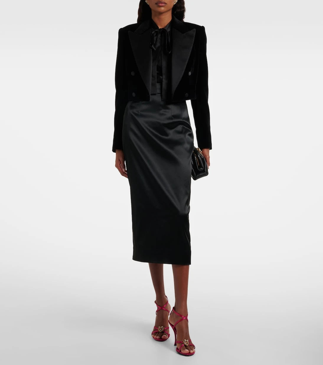 Dolce&Gabbana - Cropped cotton-blend velvet blazer