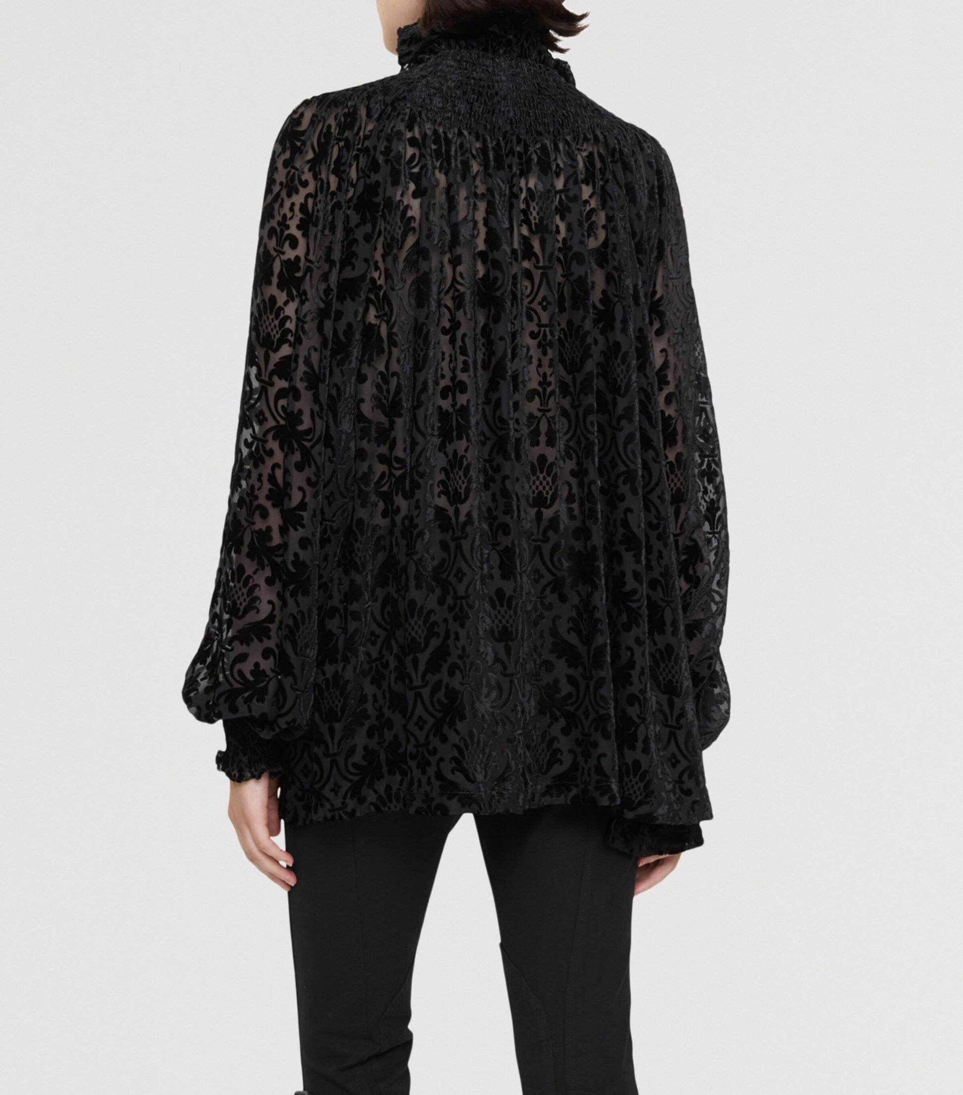 Black Velvet Devoré Baroque Blouse