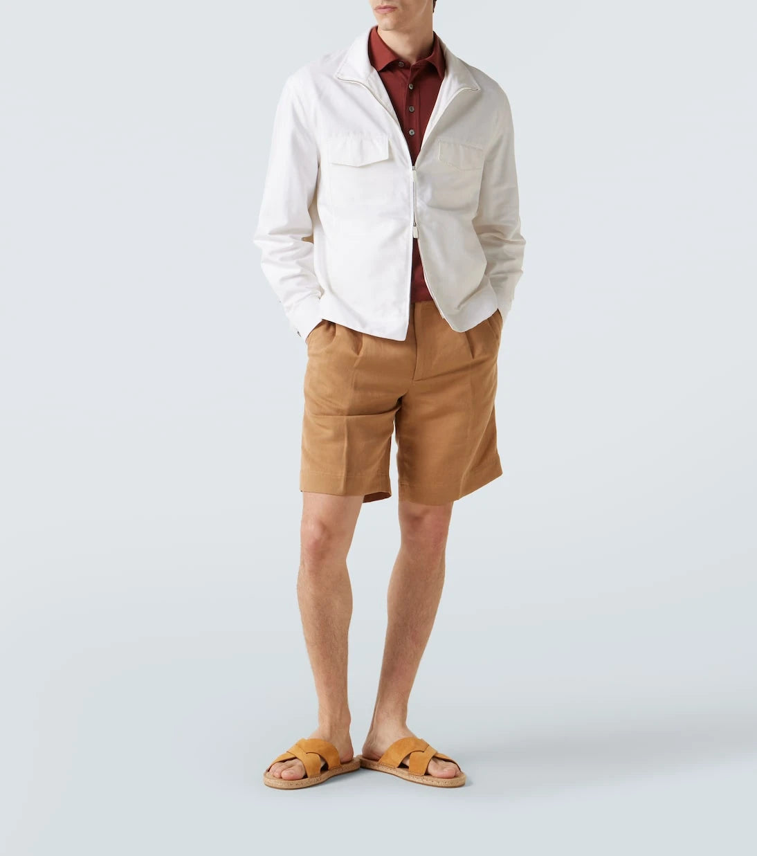 Zegna - Süet espadril sandaletler