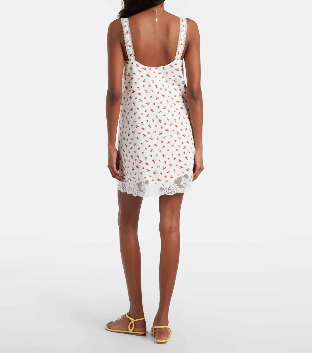 Posse - Delia lace-trimmed printed cotton minidress