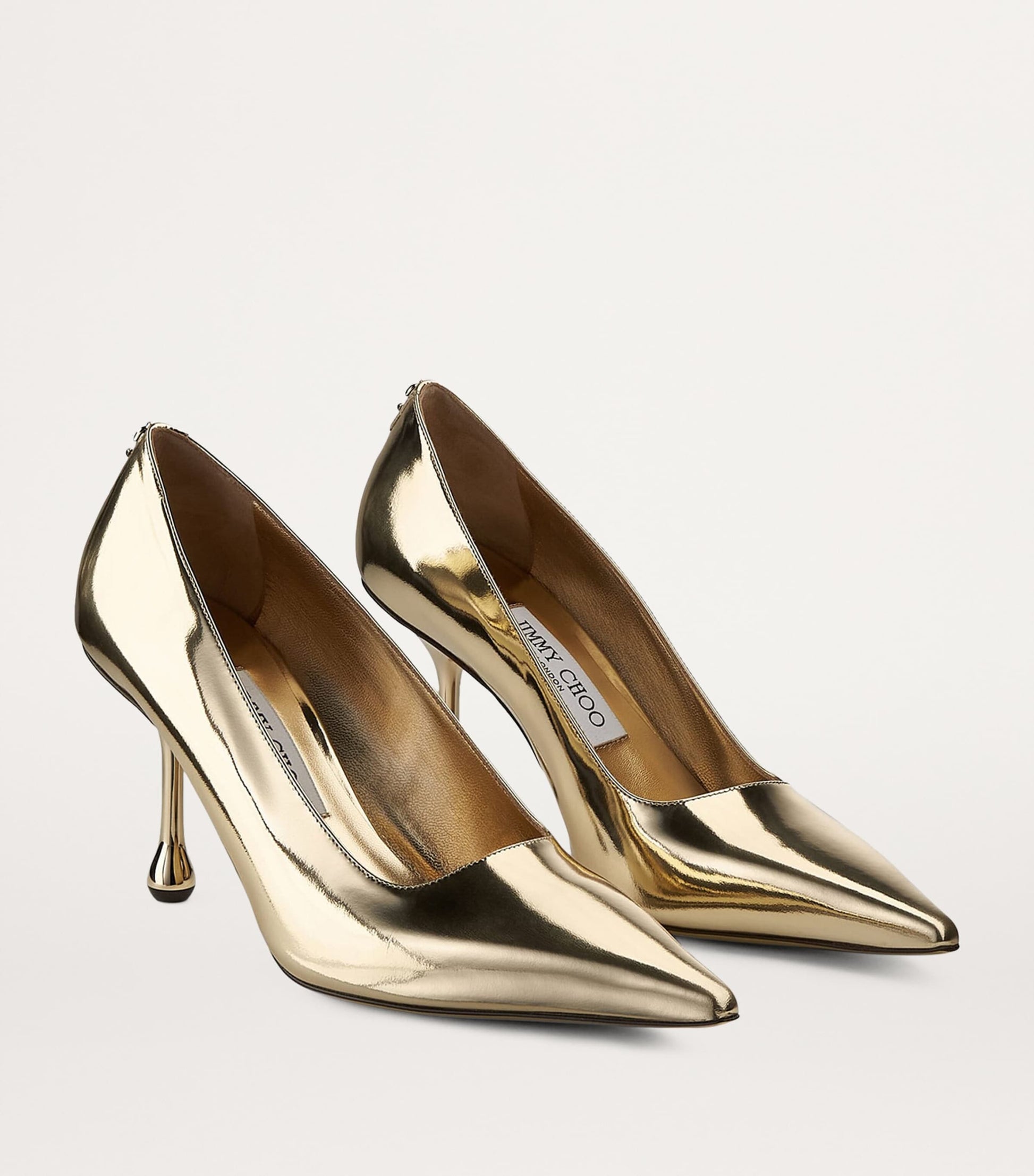 Gold Ixia 80 Leather Pumps