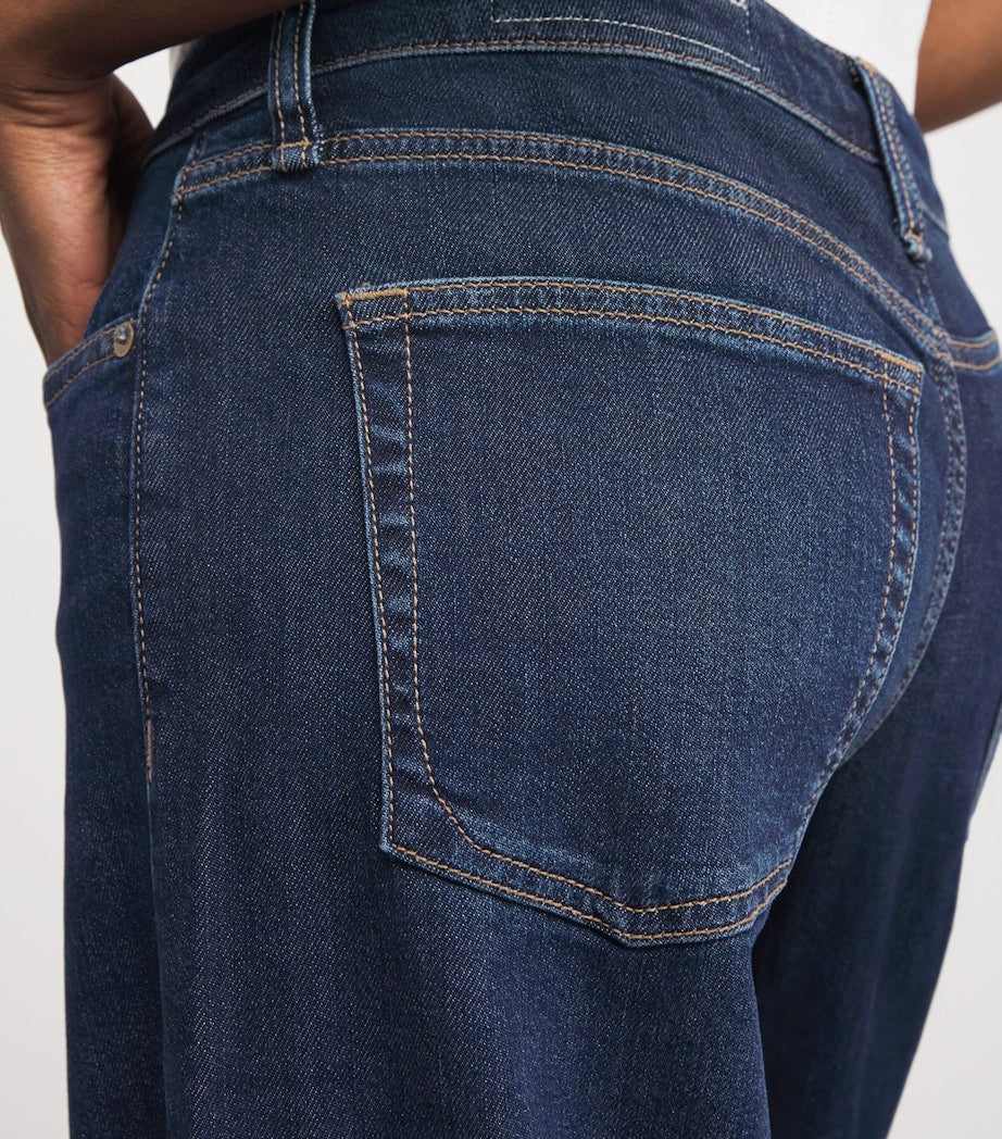 Rag & Bone Blue Aiden Low-Rise Wide-Leg Jeans