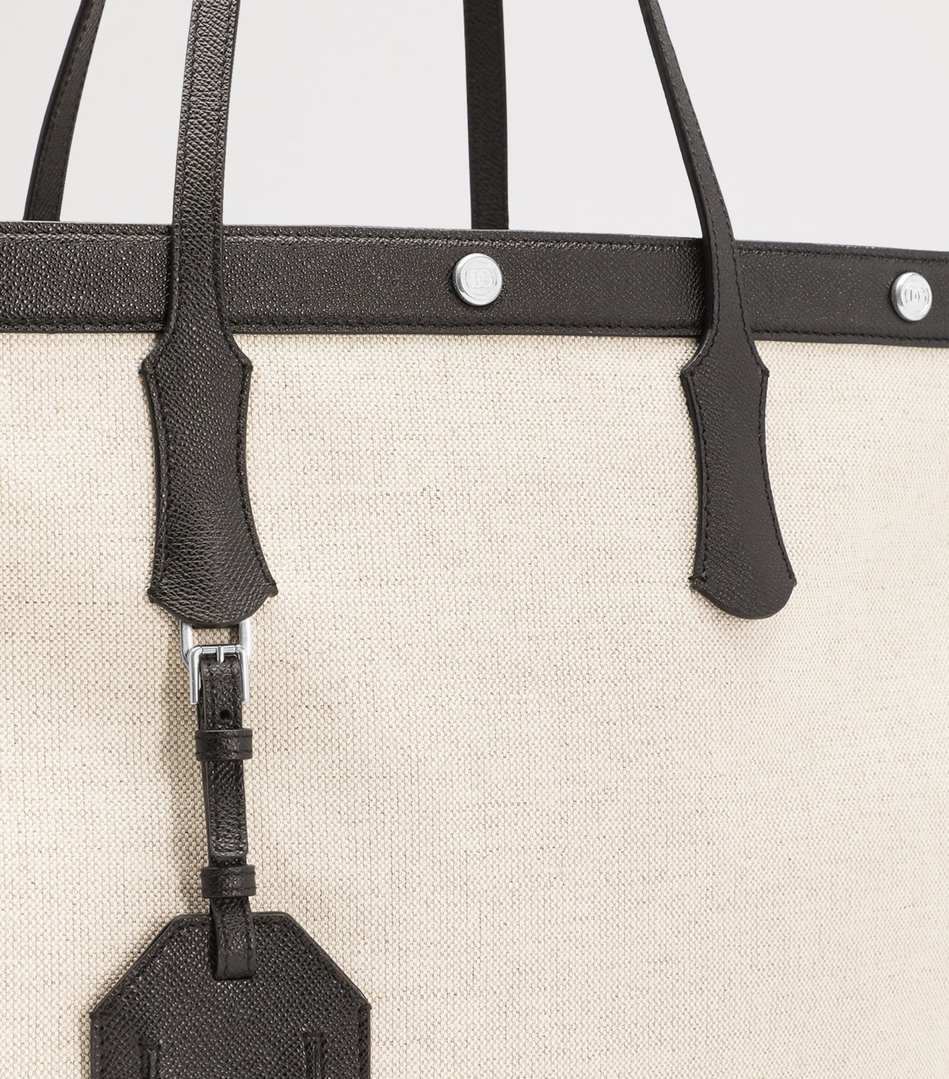 Dolce & Gabbana Canvas-Calfskin Tote Bag