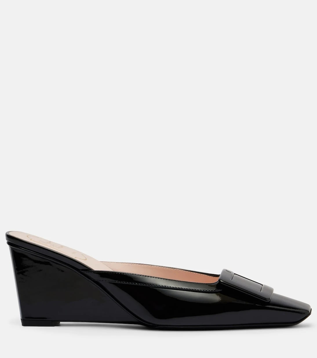 Roger Vivier - Belle Vivier 60 leather wedge mules