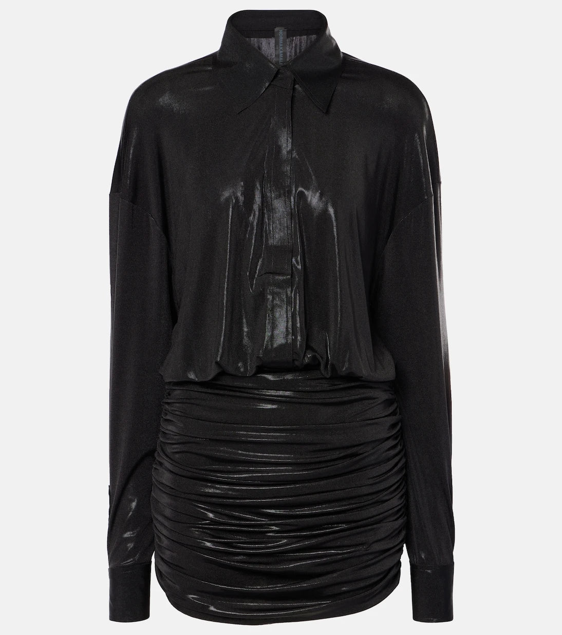 Norma Kamali - Boyfriend ruched lamé minidress