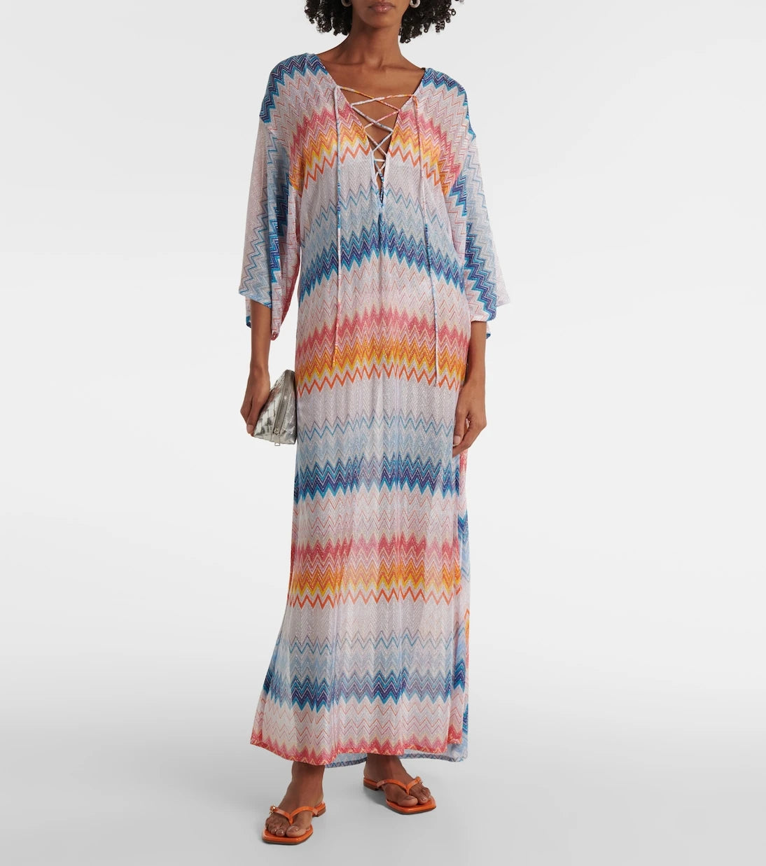Missoni - غطاء شاطئ محبوك بتدرجات لونية