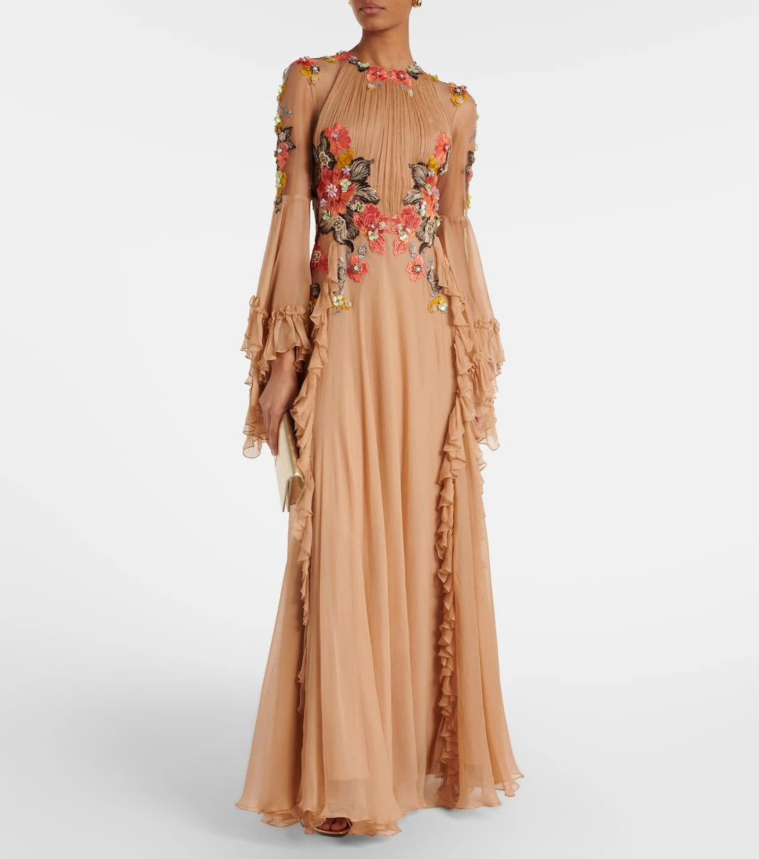 Costarellos - Zilara embellished silk georgette gown