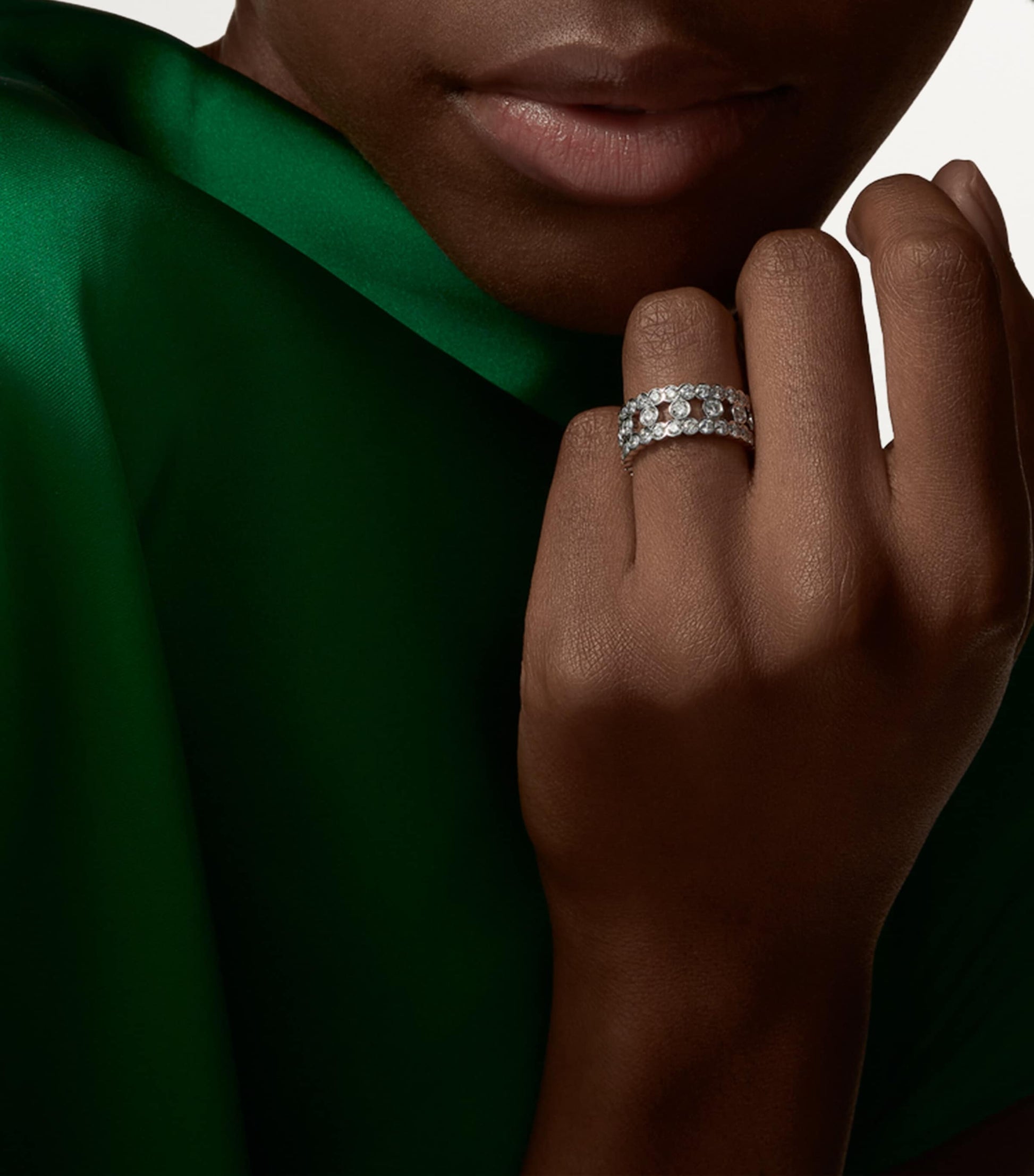 White Gold and Diamond Broderie de Cartier Ring