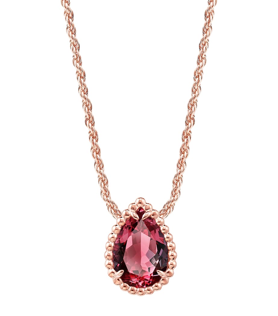 Small Rose Gold and Garnet Serpent Bohème Motif Necklace