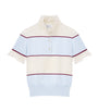 McQueen Blue Lace-Trim Stripe Polo Shirt