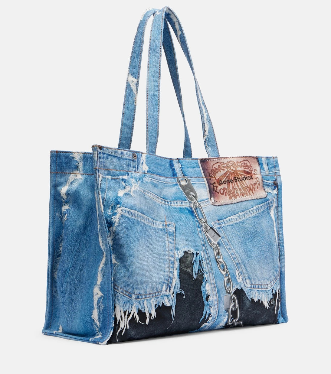 Acne Studios - Trompe-l'oeil denim tote bag