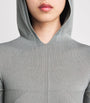 Rick Owens Blue Virgin Wool Knitted Hoodie