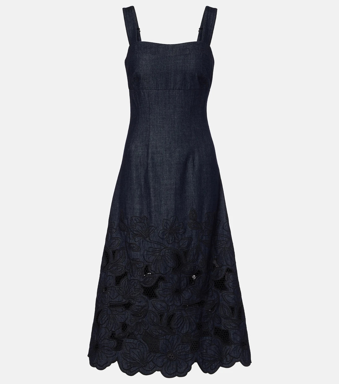 Veronica Beard - Rosaura floral denim midi dress