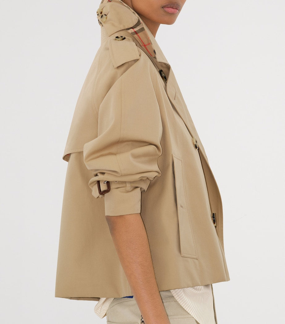 Gabardine Cropped Trench Jacket HONEY