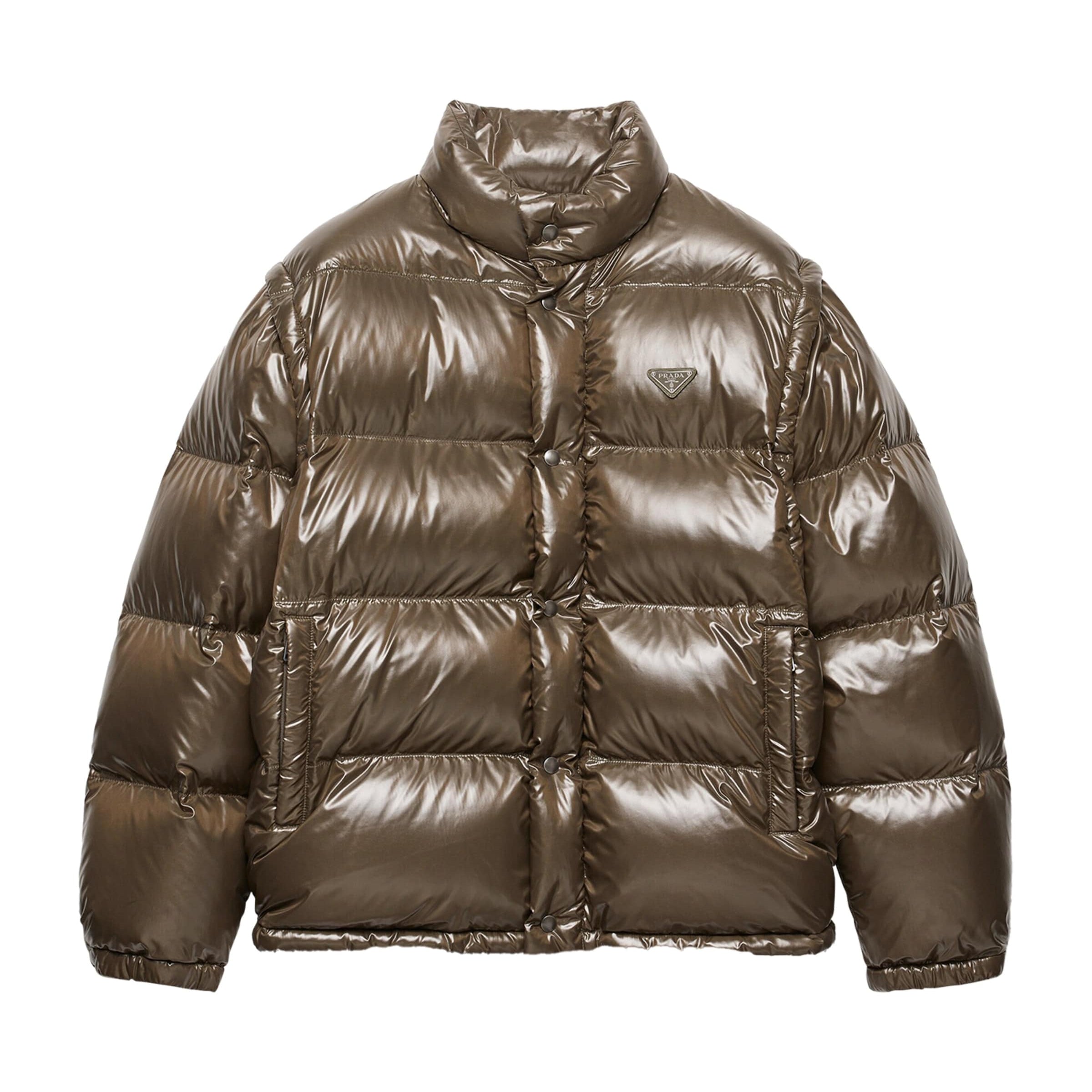 Green Re-Nylon Logo Puffer Jacket