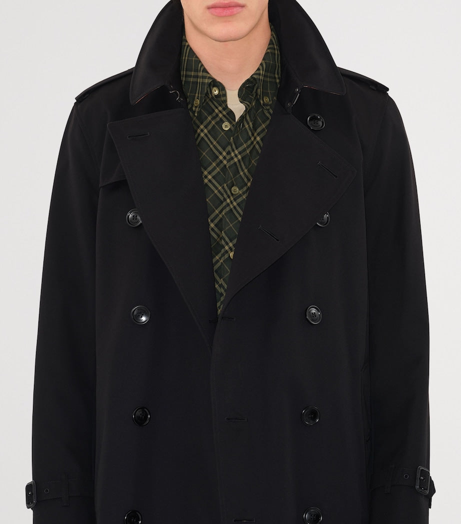 Burberry Black Cotton Kensington Short Trench Coat