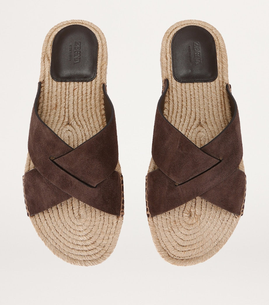 Zegna Suede Espadrille Sandals
