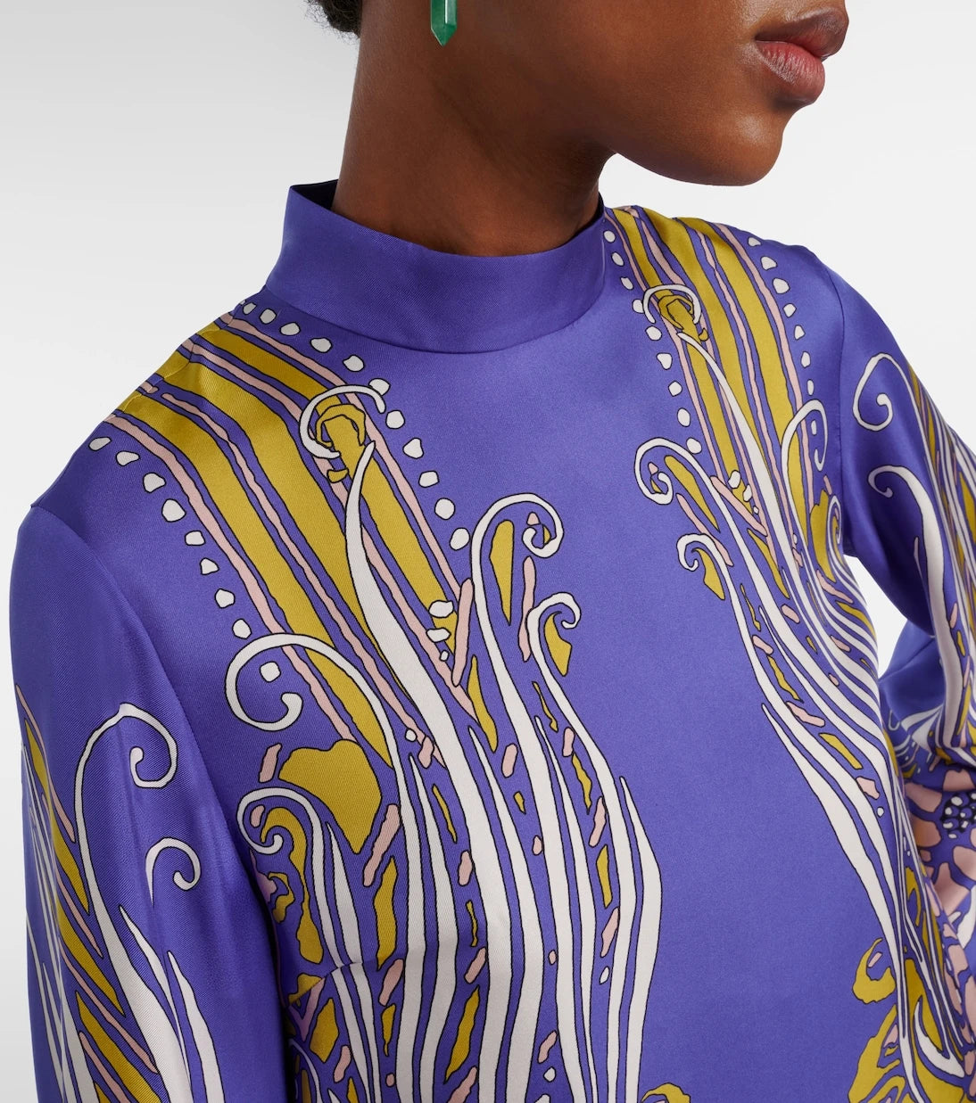 La DoubleJ - Make An Exit printed silk satin blouse