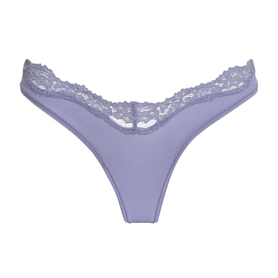 Skims Purple Lace-Trim Fits Everybody Dipped Thong