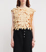 A.W.A.K.E Mode Beige Fringed Crop Top