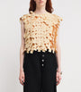 A.W.A.K.E Mode Beige Fringed Crop Top