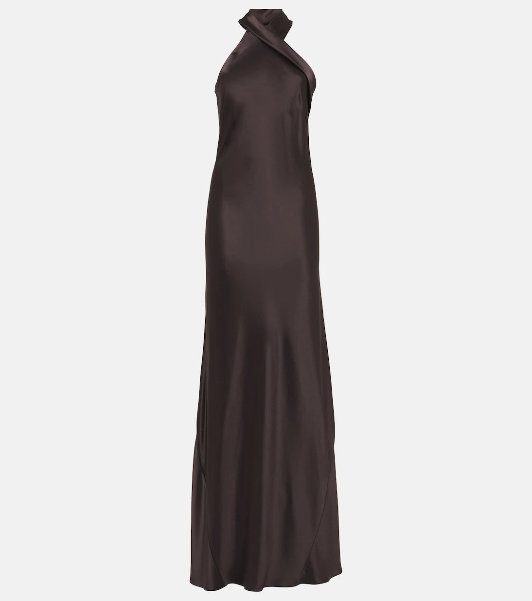 Galvan - Pandora halterneck satin maxi dress