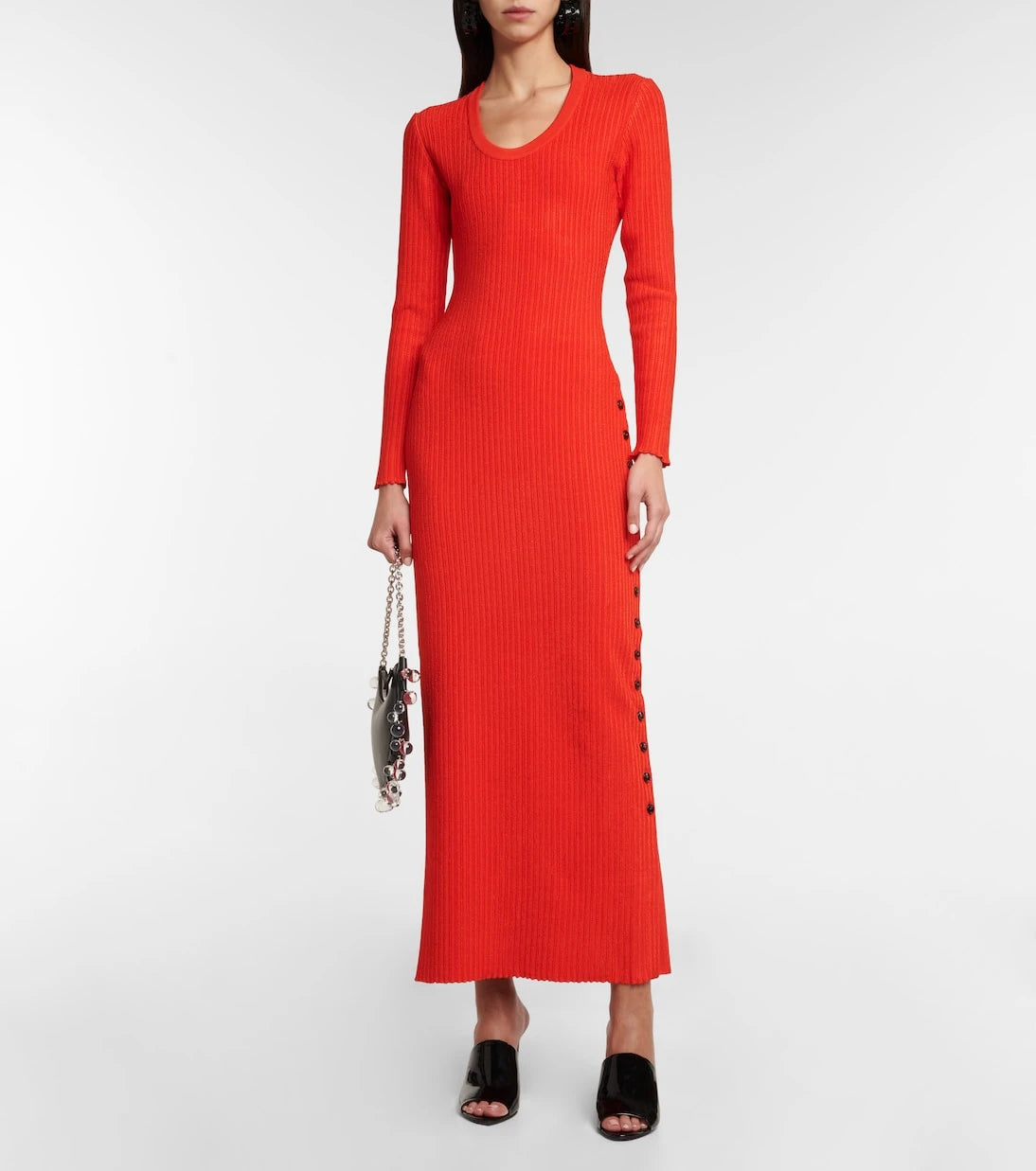 Alaïa - Ribbed-knit maxi dress