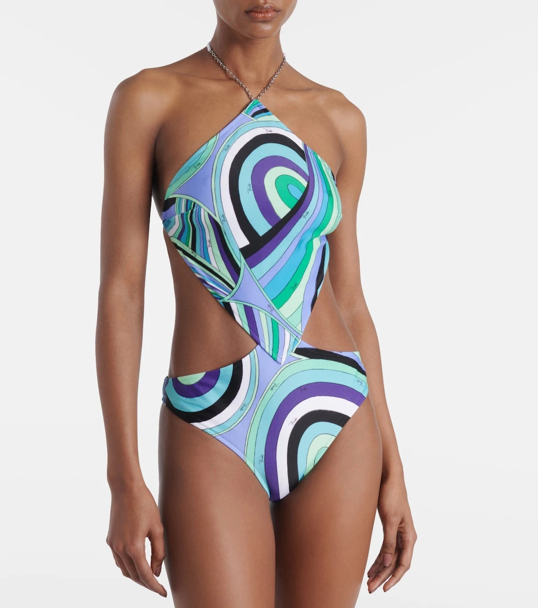 Pucci - Iride printed halterneck swimsuit
