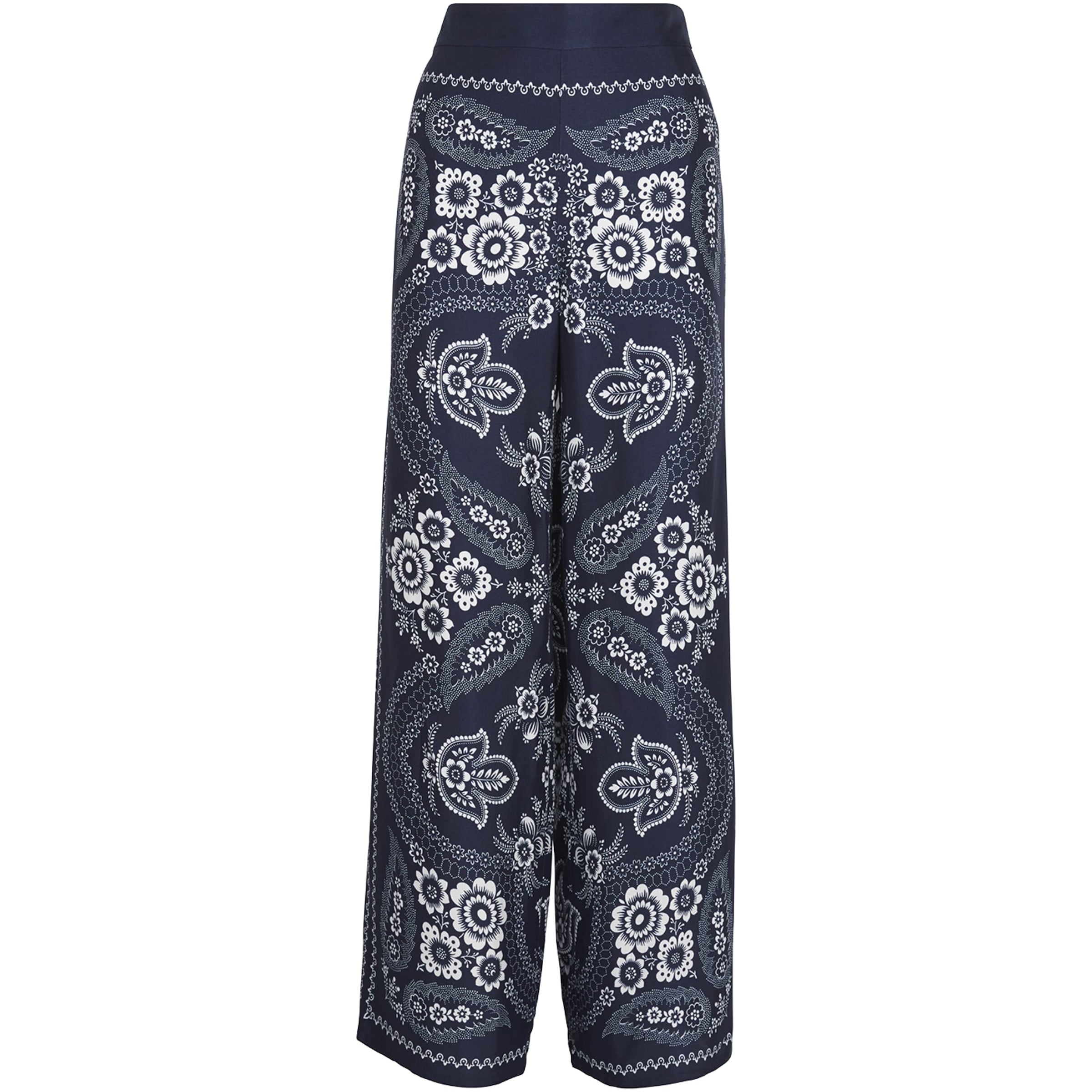 Maje Multi Satin Floral Wide-Leg Trousers