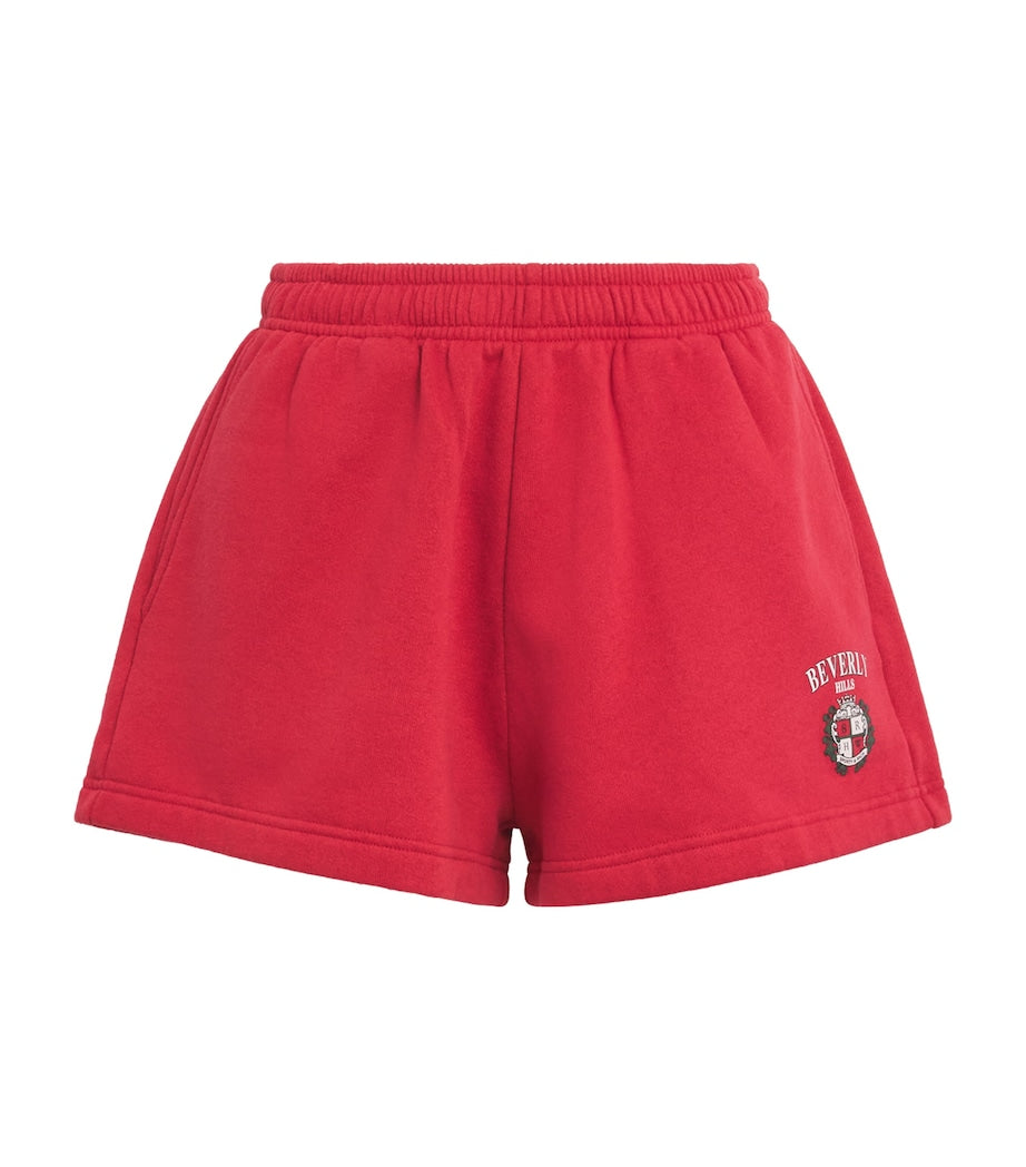 Red Beverly Hills Crest Sweatshorts