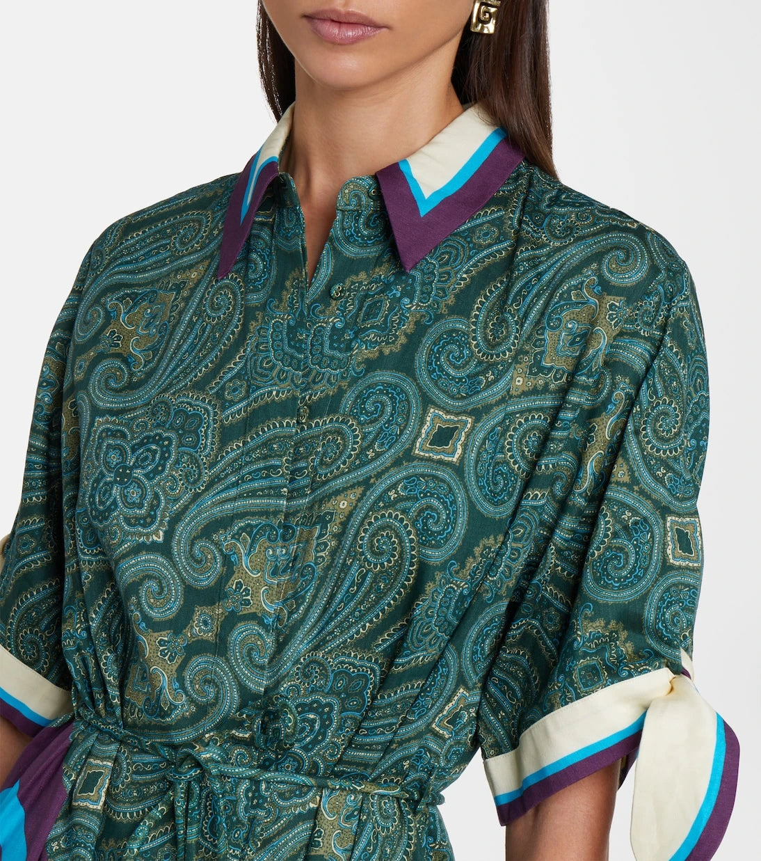 Alémais - Joni printed linen-blend shirt dress