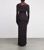 Skims Burgundy Sheer Modal Off-The-Shoulder Maxi Dress