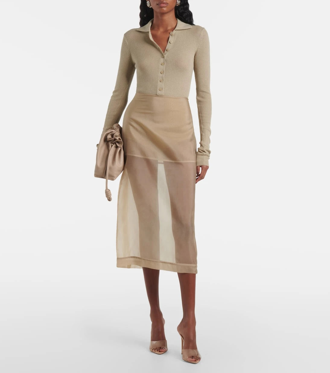 The Frankie Shop - Peri silk-blend midi skirt