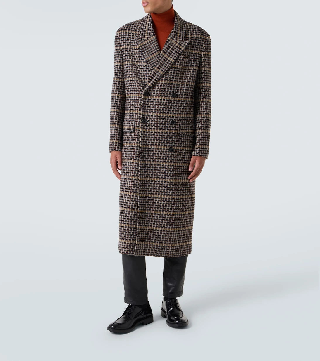 Saint Laurent - Houndstooth wool overcoat