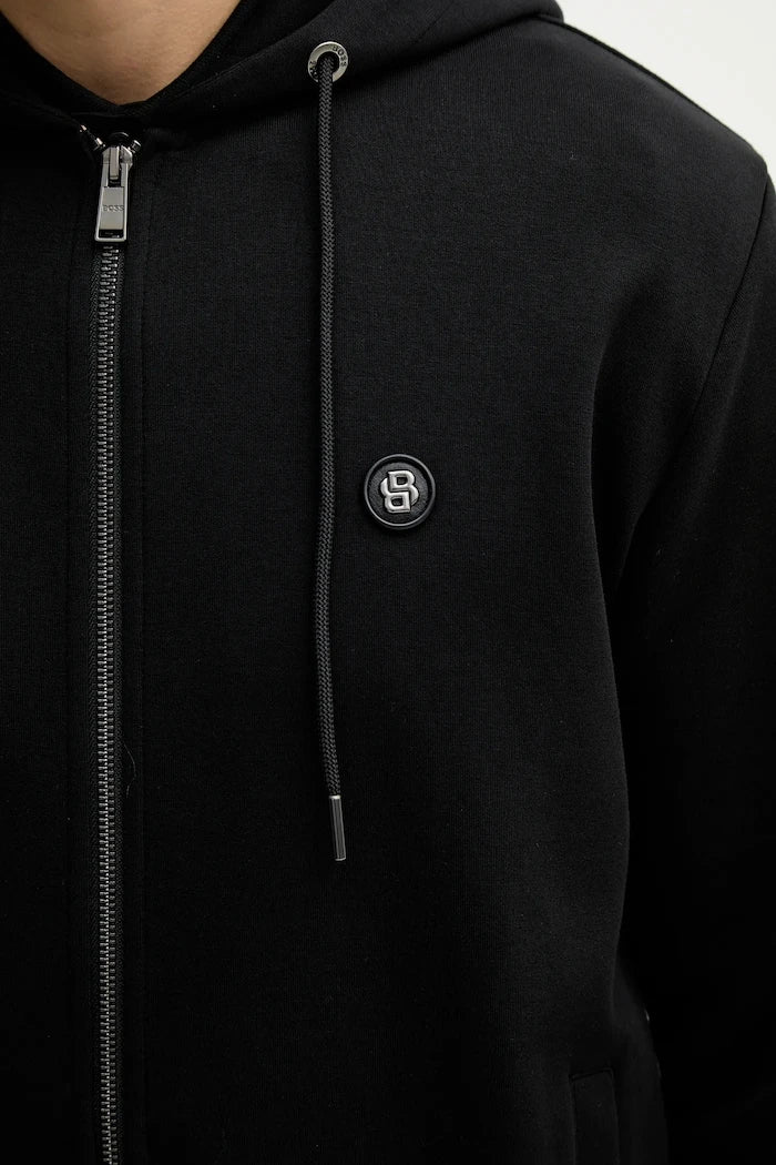 BOSS erkek pamuklu kapüşonlu ve fermuarlı sweatshirt C-Spence 01
