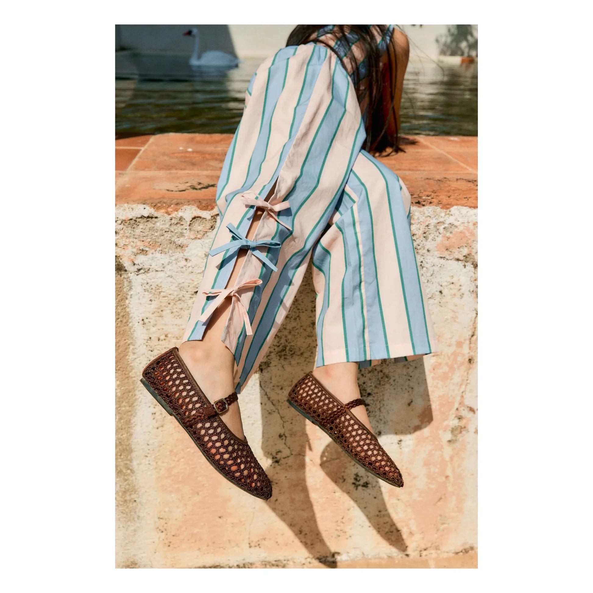 Tinycottons - Striped Knot Pants | Pale Pink