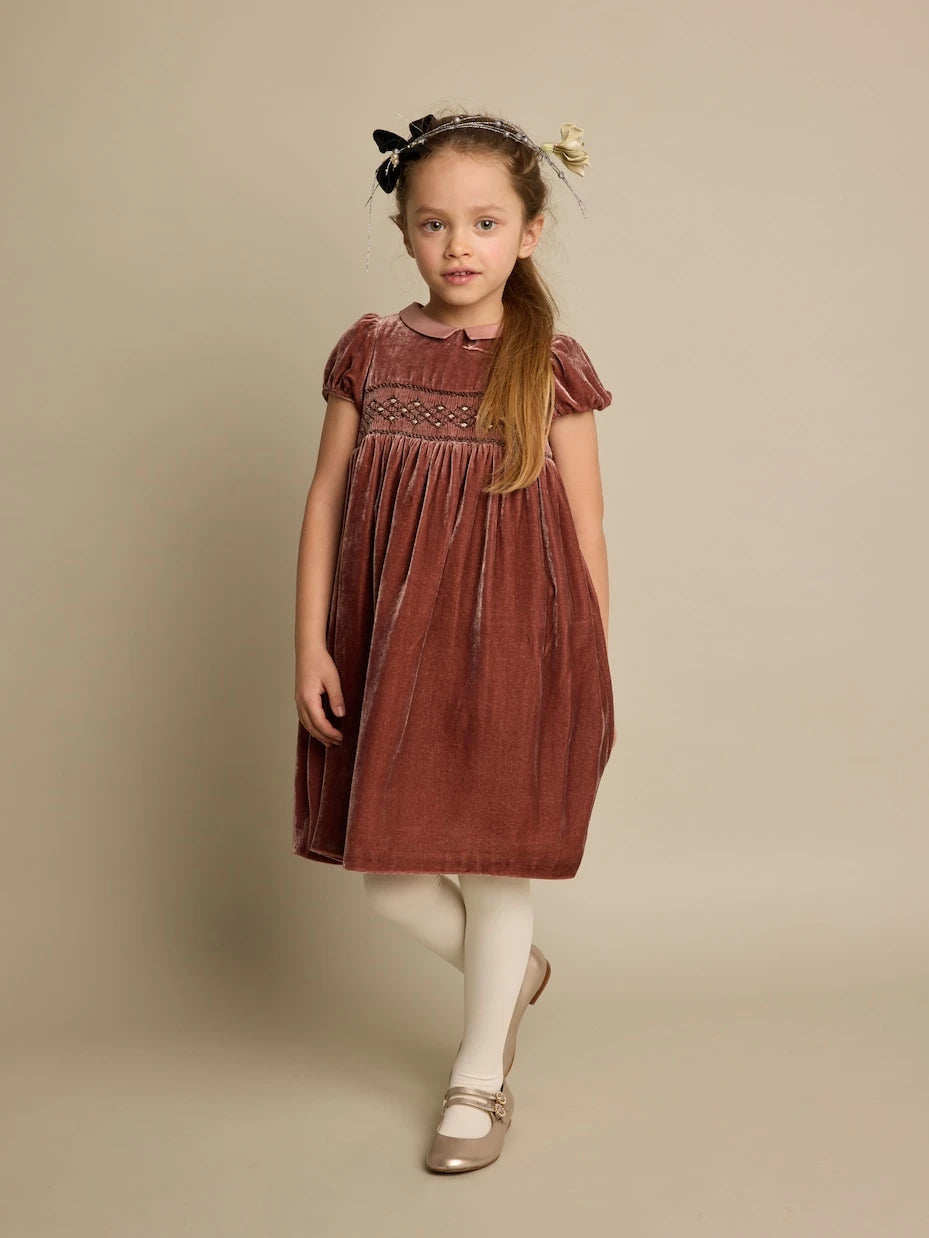 Bonpoint - Blossom embroidered velvet dress