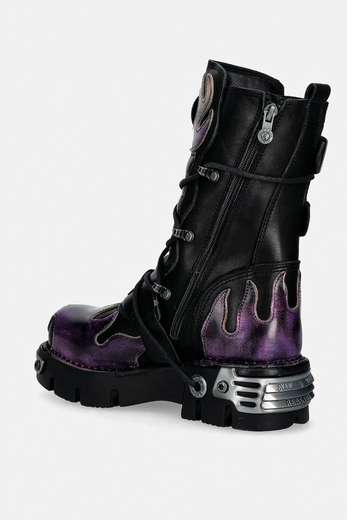 New Rock ITALI NEGRO, PULIK FUEGO LILA, REACTOR NEGRO Deri Bot