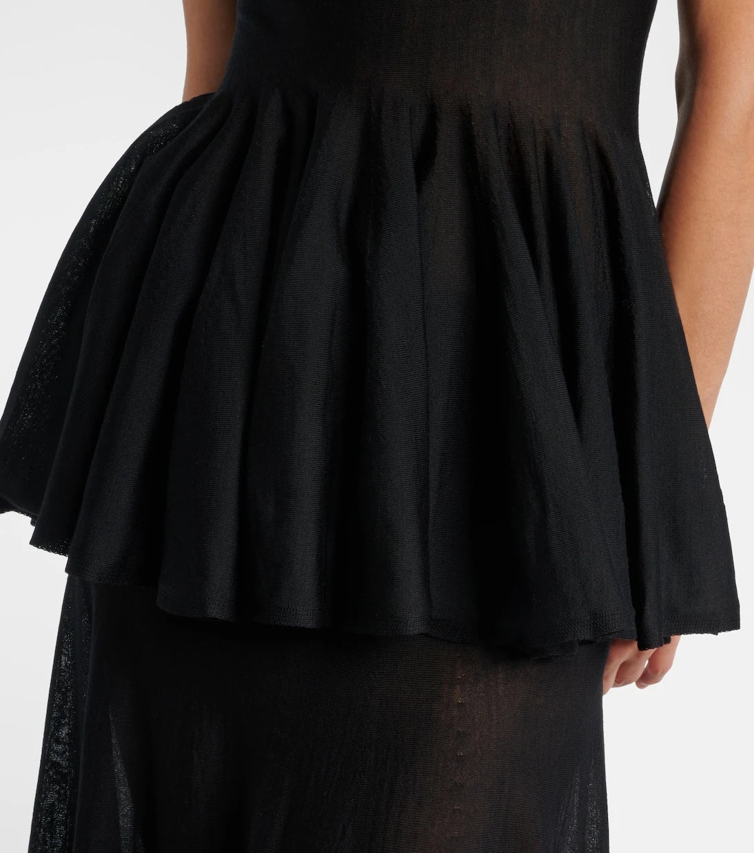 Alaïa - Belden oturtmalı bakire yün üst