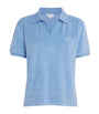 Hunza G Blue Cotton Terry Towelling Polo Shirt