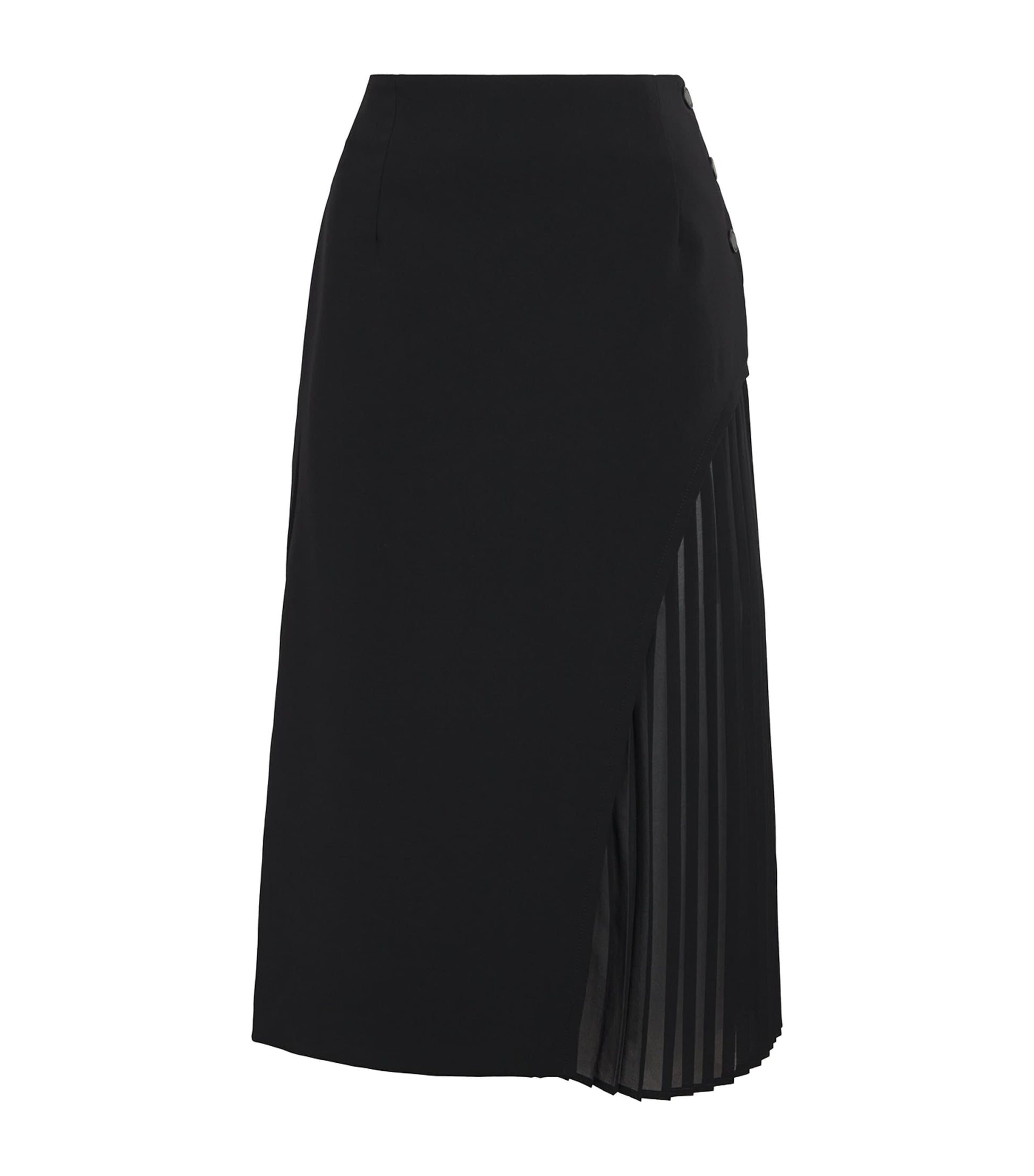 Pleated Panel Midi Skirt