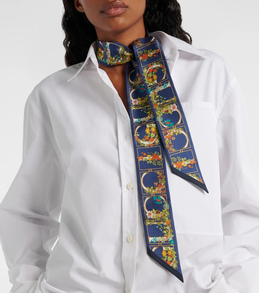 Gucci - GG floral printed silk scarf