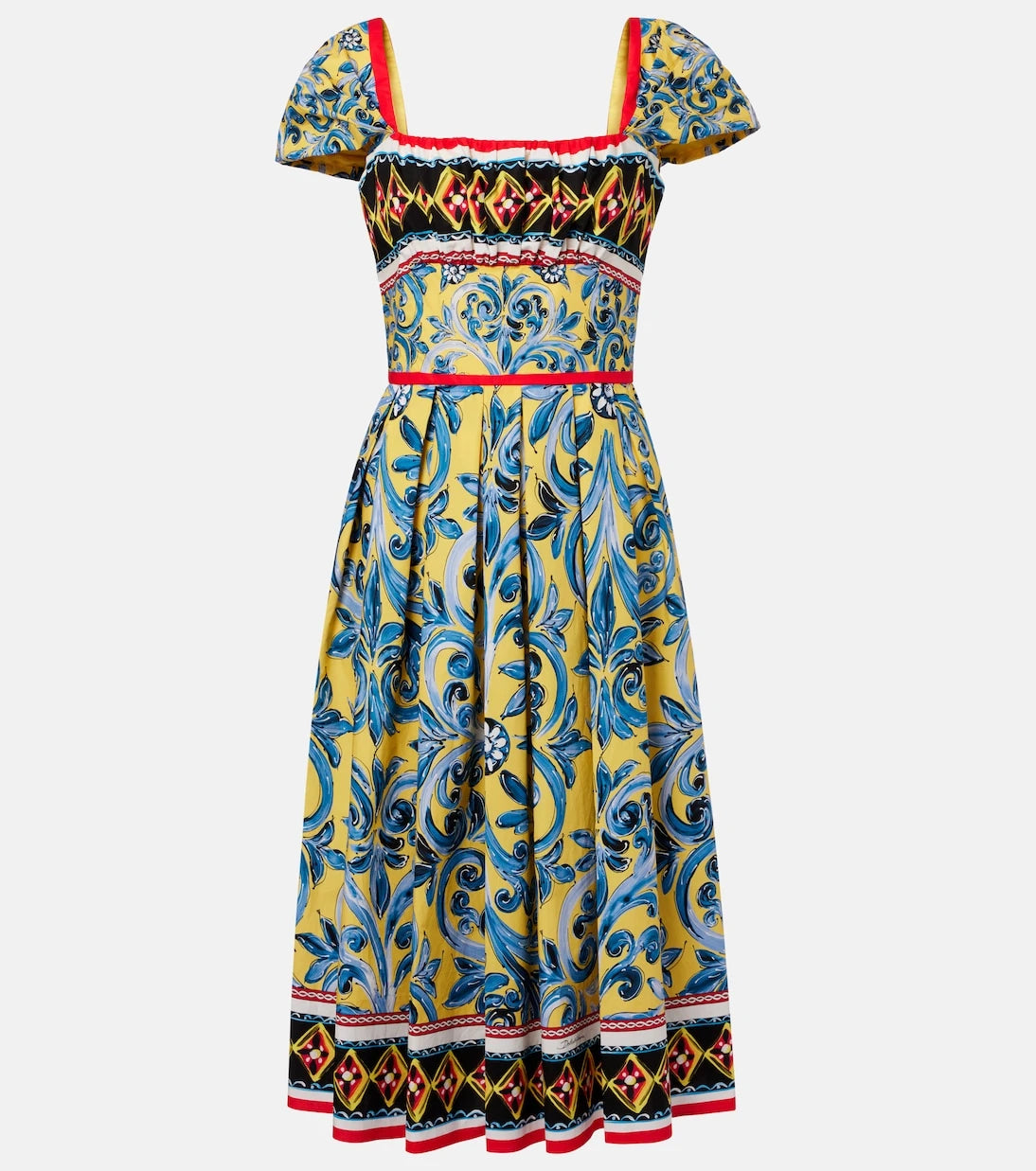 Dolce&Gabbana - Pleated printed midi dress
