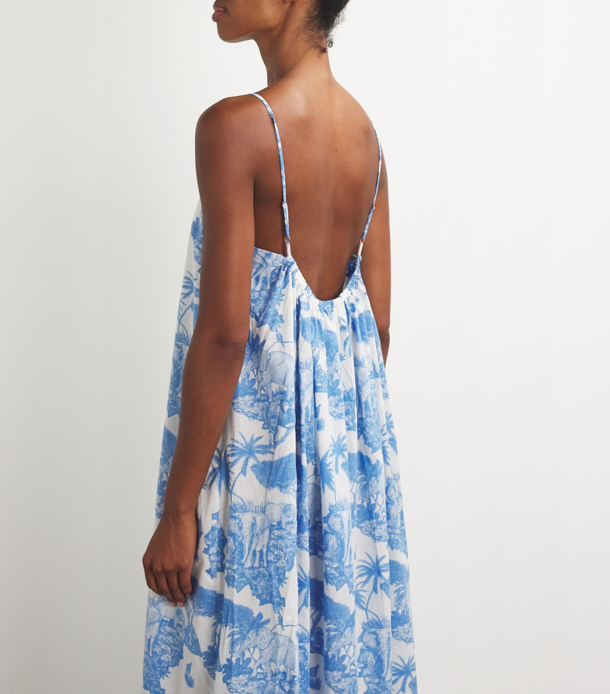 Desmond & Dempsey Blue Cotton Loxodonta Nightdress