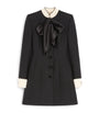 Valentino Black Wool-Silk Crepe Mini Shirt Dress
