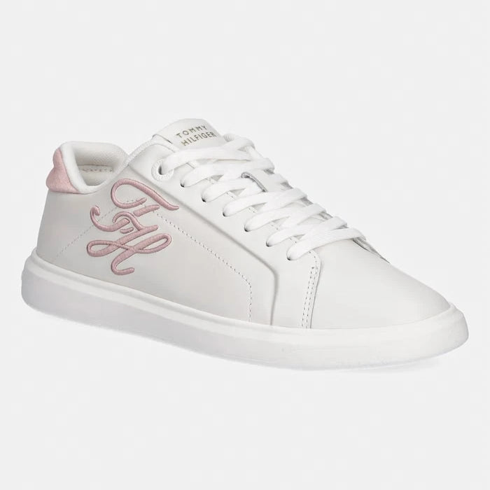Tommy Hilfiger TH ICON COURT SCRIPT маратонки дамски от кожа