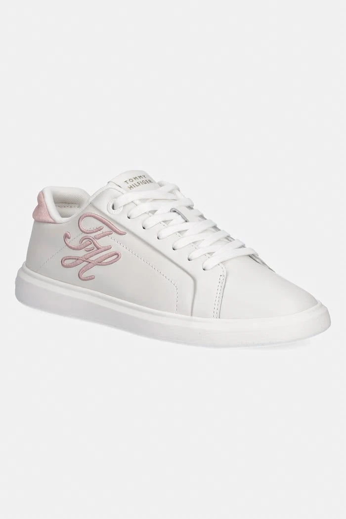 Tommy Hilfiger TH ICON COURT SCRIPT маратонки дамски от кожа